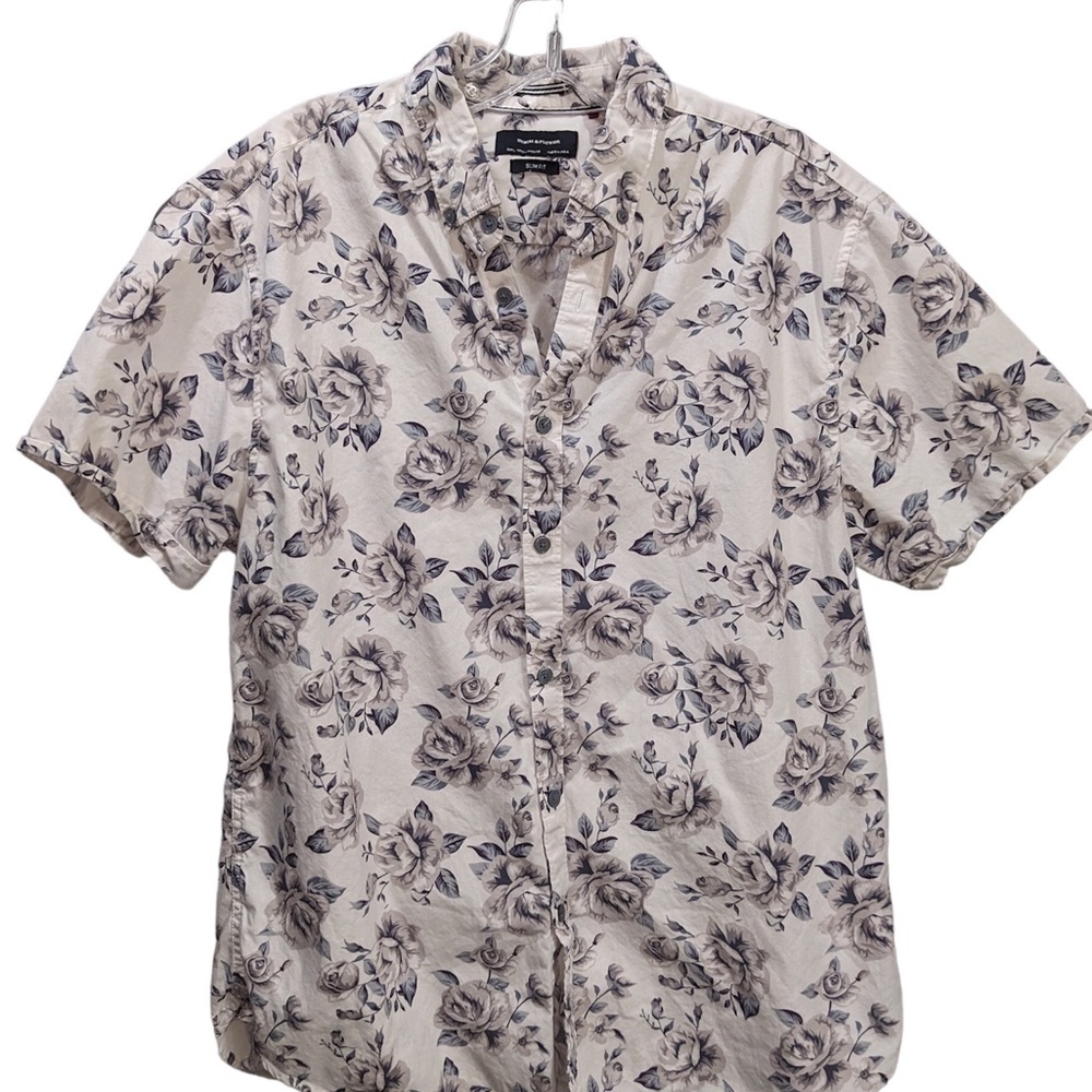 Denim and Flower Button up